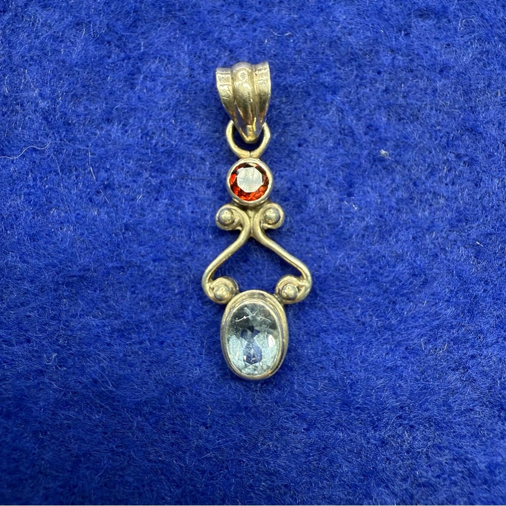 Boho 925 Sterling Silver and gemstone pendant.